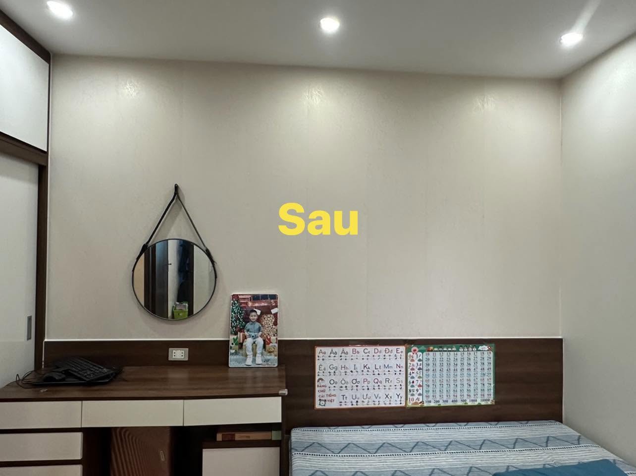 Ph&ograve;ng ngủ sau khi được cải tạo bằng tường nhựa nano